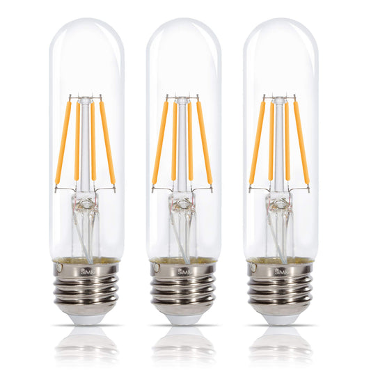 Simba Lighting LED T10 Edison Filament 4W 120V Light Bulb E26 2700K, 3 Pack