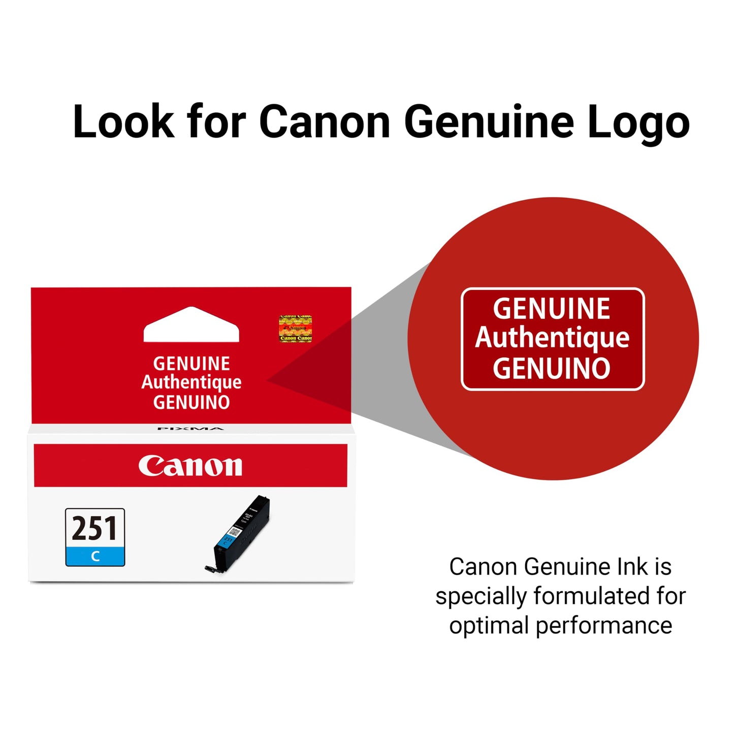 Canon CLI-251 Genuine Cyan Ink Tank, Compatible with MG6320, IP7220 & MG5420, MX922, MG5520, MG6420, MG7120, iX6820, iP8720, MG7520, MG6620,