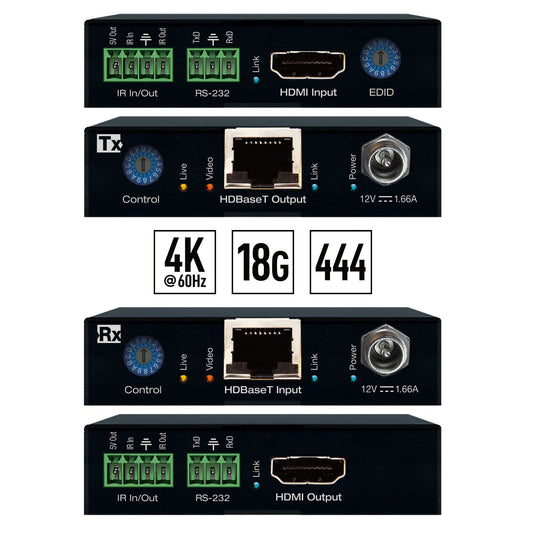 Key Digital KD-X444S (WE-G8R-N-JJNJ): HDMI Over 40m CAT6 HDBaseT Extender Set