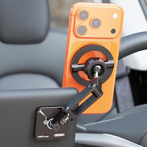aufyer for Magsafe Car Mount, Strong Magnetic Phone Holders for All Tesla, 360° Adjustable Aluminum Car Phone Mount,Foldable Hidden Behind Display,Fit