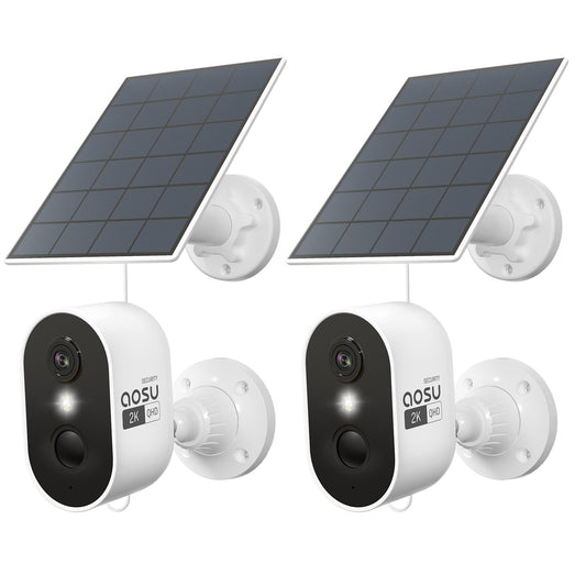 aosu 2K Solar Security Cameras Wireless Outdoor, Solar Outdoor Camera for Home Security, WiFi Camera with Color Night Vision, PIR Human Detection