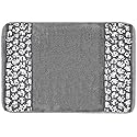 Zahari Home Sinatra Modern Bathroom Rug Classic Luxury Bath Rug Contemporary Decor Silver Bath Mat for Shower Unique Design Stylish Bathroom Rug Bath…