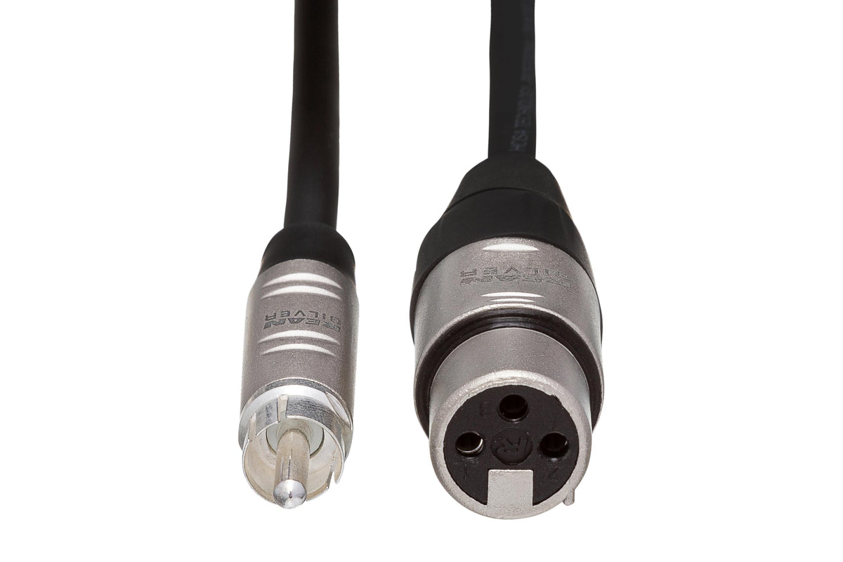 Hosa HXR-005 Pro Unbalanced Interconnect, REAN XLR3F to RCA, 5 Feet