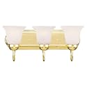 Livex Lighting 1073-02 Riviera 3-Light Bath Light, Polished Brass, 18 x 8 x 8
