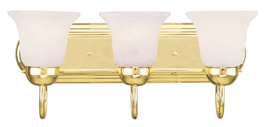 Livex Lighting 1073-02 Riviera 3-Light Bath Light, Polished Brass, 18 x 8 x 8