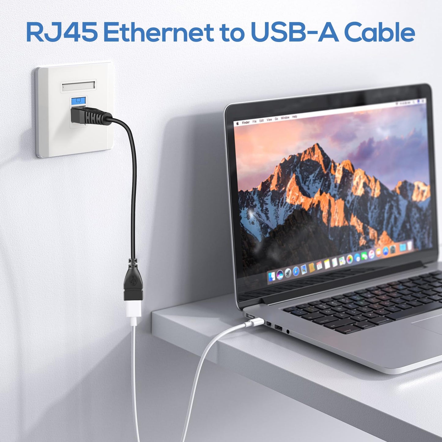 SYGGDERS 2 Pcs USB to RJ45 8p4c Ethernet Converter, Gigabit Ethernet Extension Cable (11.81 Inches) Suitable for Routers/Modems/Cameras/Set-Top