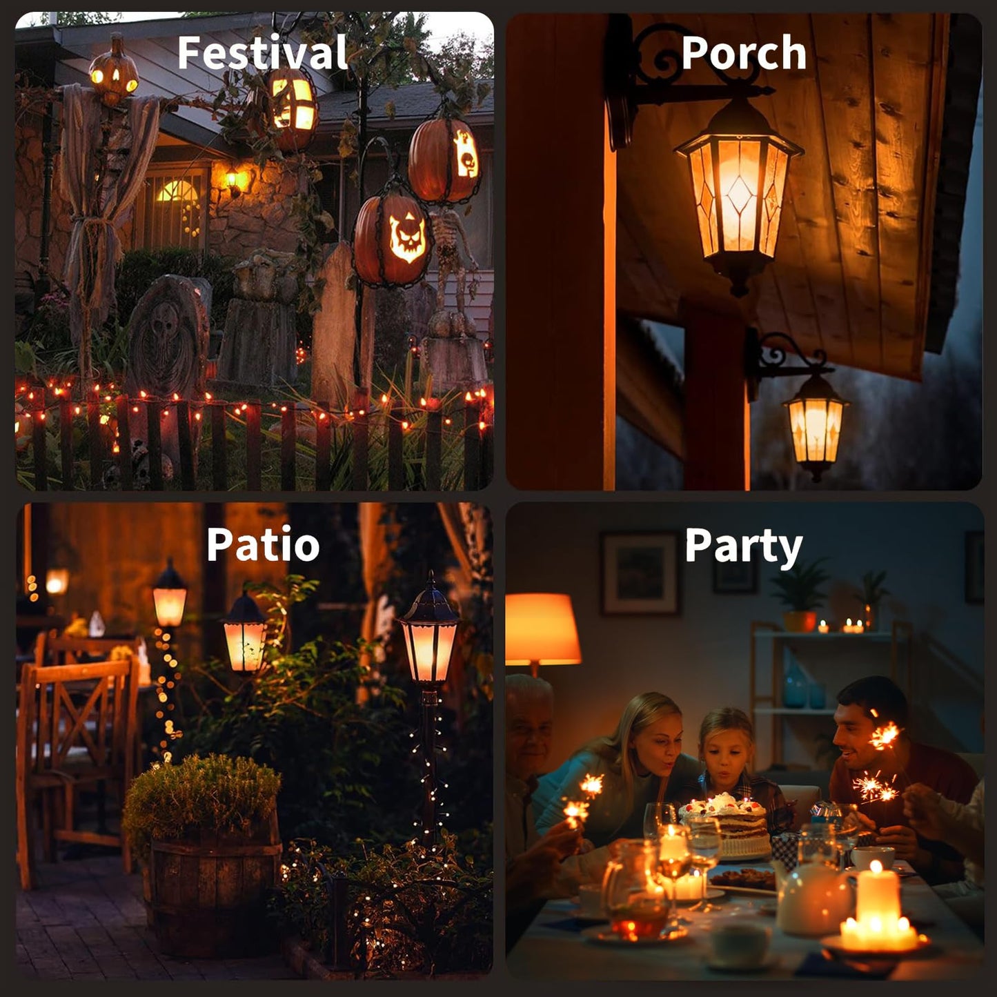 Morsatie E26 Flame Light Bulb Real Flickering Effect, 4 Mode for Home Decor