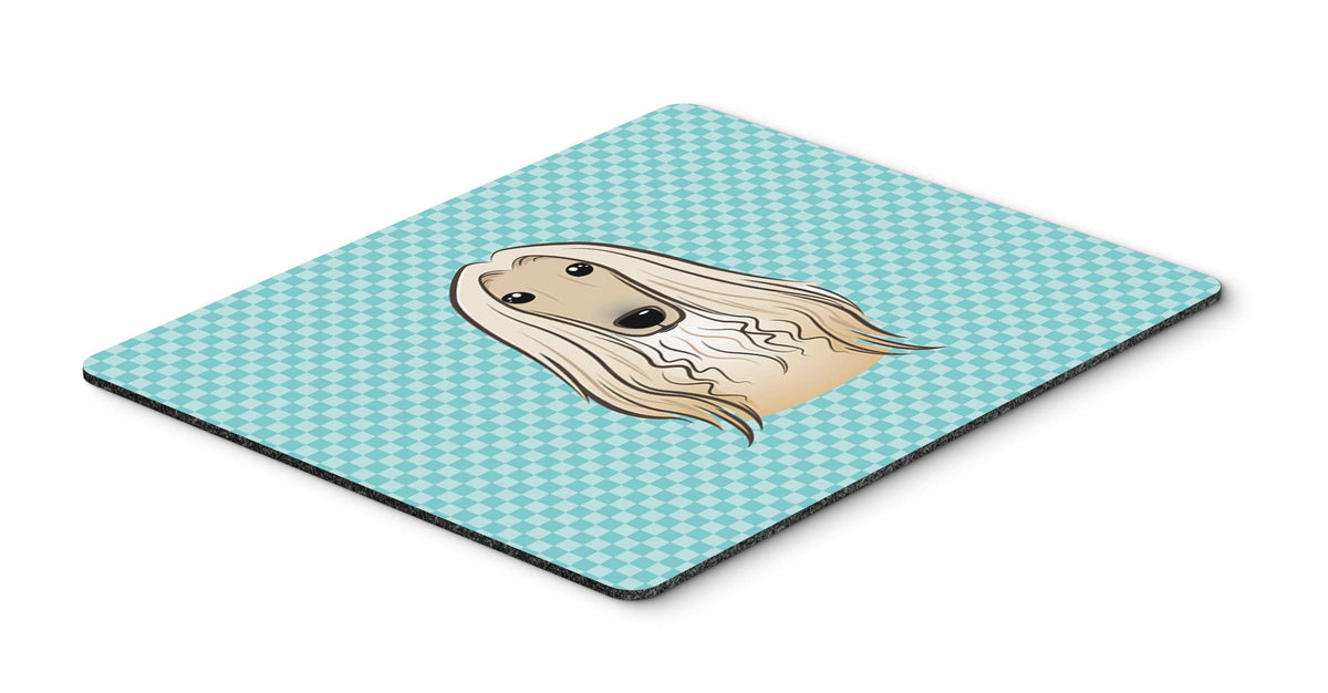 Caroline's Treasures BB1182MP Checkerboard Blue Afghan Hound Mouse Pad, Hot Pad or Trivet for Home Office Gaming Working Computers Laptop Mouse