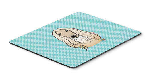 Caroline's Treasures BB1182MP Checkerboard Blue Afghan Hound Mouse Pad, Hot Pad or Trivet for Home Office Gaming Working Computers Laptop Mouse