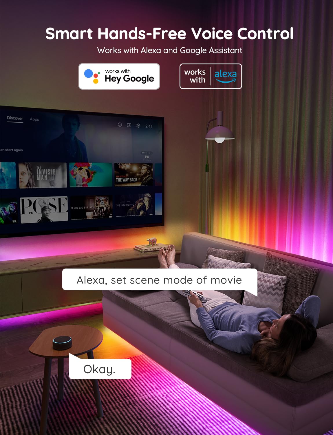 Govee RGBIC LED Strip Lights, 16.4ft WiFi LED Lights Work with Alexa and Google Assistant, Smart LED Strips App Control, DIY, Music Sync, Color