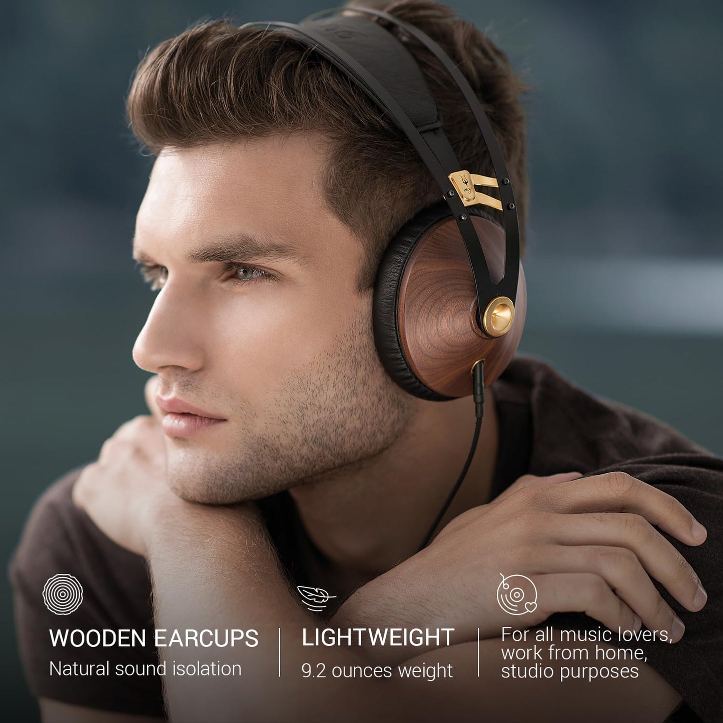 MEZE AUDIO | 99 Classics Walnut Gold | Wooden Closed-Back Headphones for Audiophiles | Gaming | Podcasts | Home Office | Wired Over-Ear Headphones…