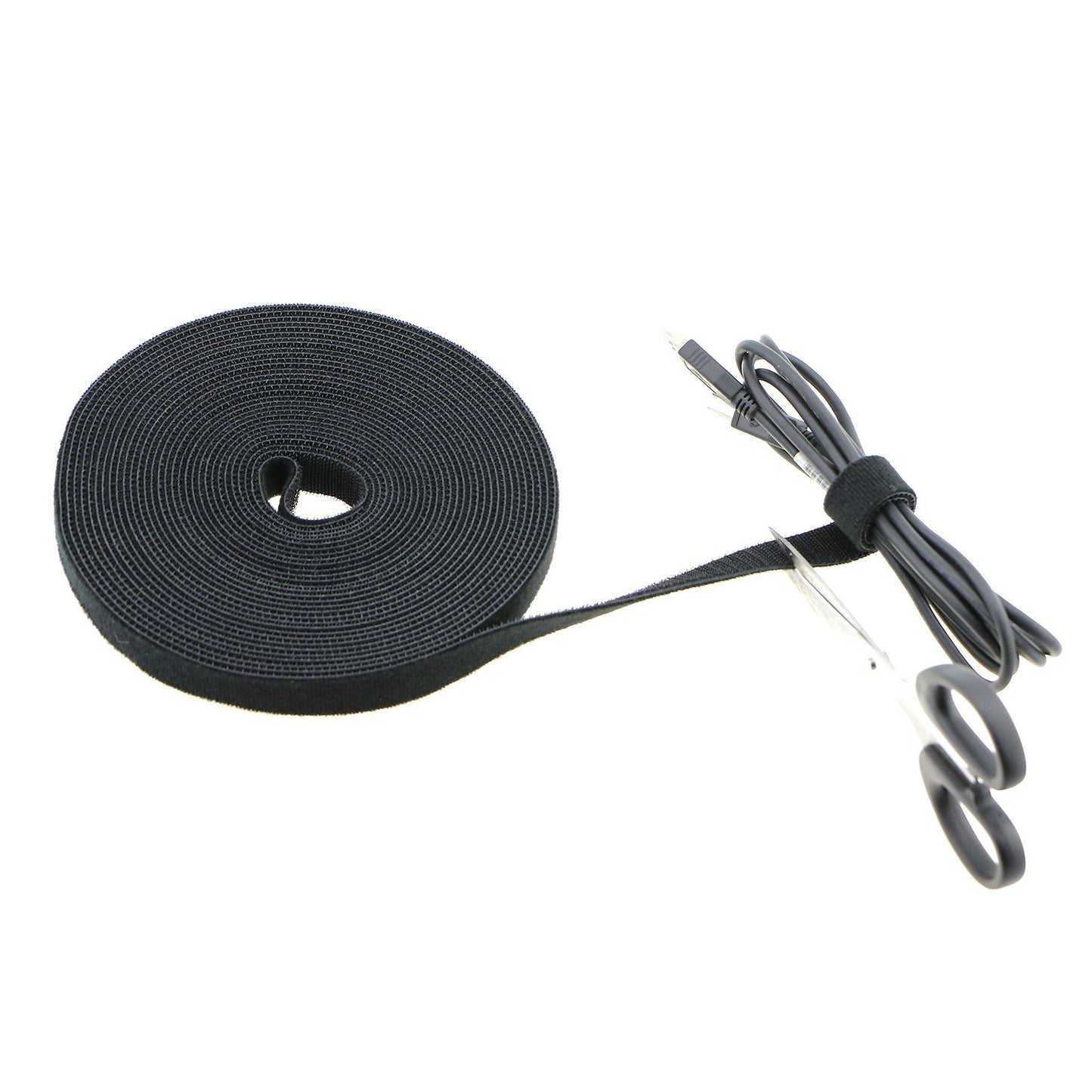 Pasow fastening tape Cable Tie Double Side Nylon Power Wire Management 3/4Inch 1 Roll Hook (25 Yards, Style 1)