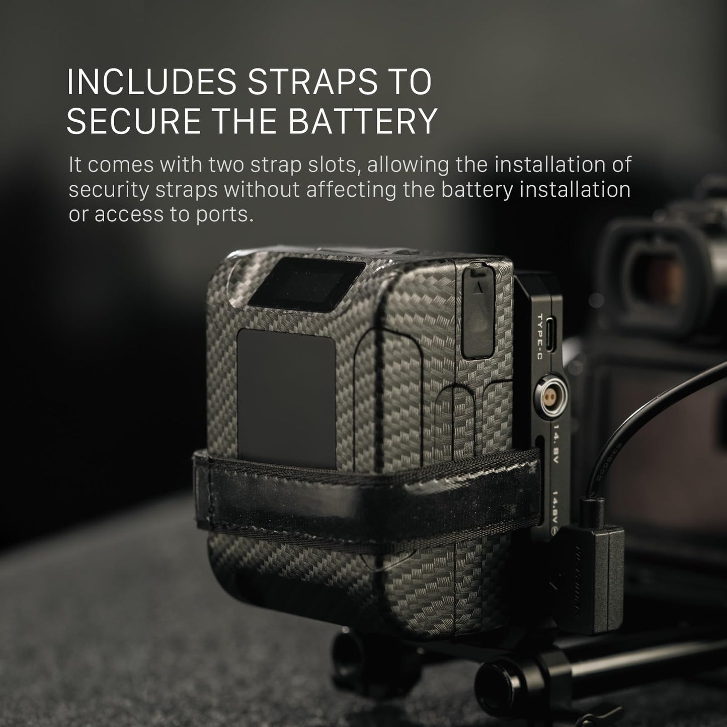 Tilta Mini PD V Mount Battery Plate - Black | Include P-Tap, USB-C and 2-Pin Lemo Connections | Security Straps | Compatible with Dual 15mm LWS Rods |
