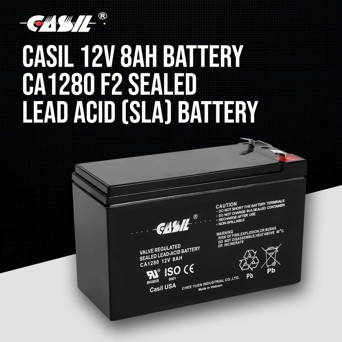 Casil 12V 8Ah Replacement Battery Compatible with APC Back-UPS ES BE550G 2 Pack (I)