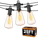 ZOTOYI Outdoor String Lights 25FT, Waterproof IP65 Patio Lights with 13 Shatterproof ST38 LED Bulbs, Outside Hanging Light Dimmable for Backyard