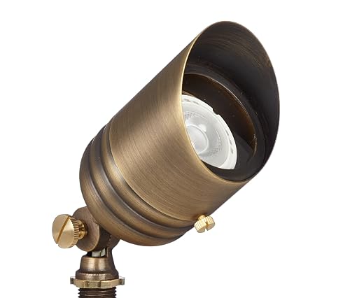 VOLT Fat Boy 12V Brass Outdoor Spotlight (Bronze) for Low Voltage Landscape Lighting of Yard, Lawn, Garden, Patio, Trees & House