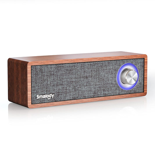 Smalody Wood Retro Bluetooth Speaker, Portable Mini Wireless Speaker, Vintage Wooden Speaker for Room Decoration, Perfect for Cafes, Restaurants