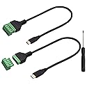 zdyCGTime Type C USB Screw Terminal Block Connector Cable 2.0 Type C USB Male Plug to 5 Pin Way Female Bolt Screw with Shield terminals Pluggable Type