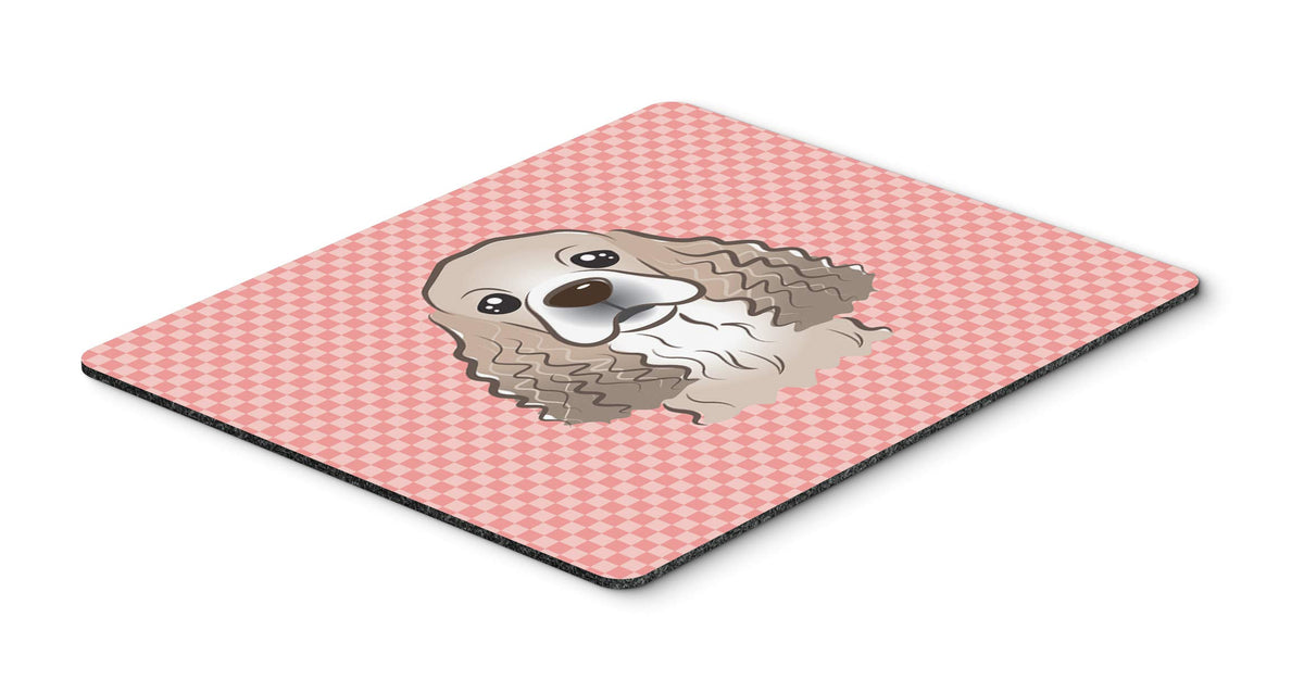 Caroline's Treasures BB1216MP Checkerboard Pink Cocker Spaniel Mouse Pad, Hot Pad or Trivet for Home Office Gaming Working Computers Laptop Mouse