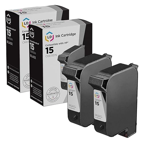 LD Products Remanufactured Ink Cartridge Replacement for HP 15 C6615DN (Black, 2-Pack) Compatible w HP Copier 310 Printers 810 812 812C 840 841C 842C