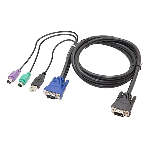 Syba SY-CAB50086 6' USB/PS2 Combo KVM Cable, Black