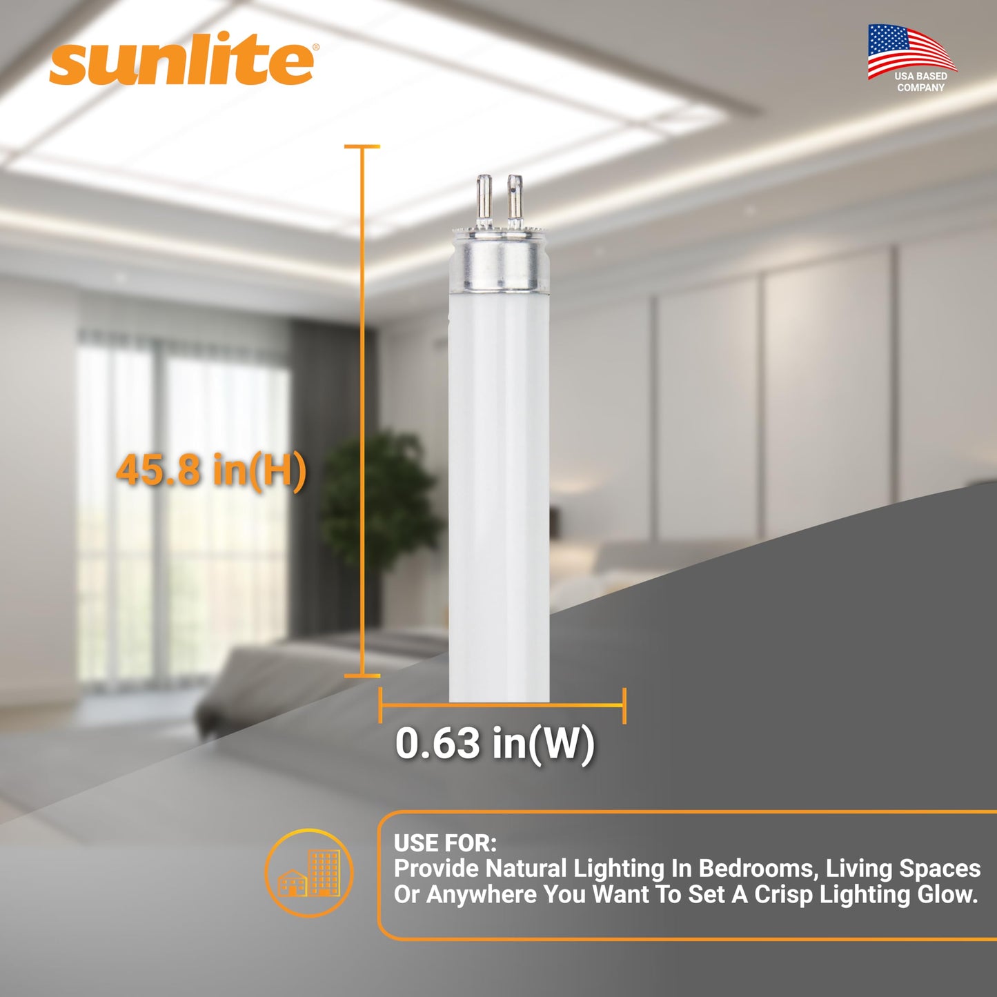 Sunlite F54T5/850/HO 4 Foot T5 Linear Fluorescent Lamp, 54 Watts, 5000 Lumens, 5000K Daylight, Miniature G5 Bi-Pin Base, ROHS Compliant, High