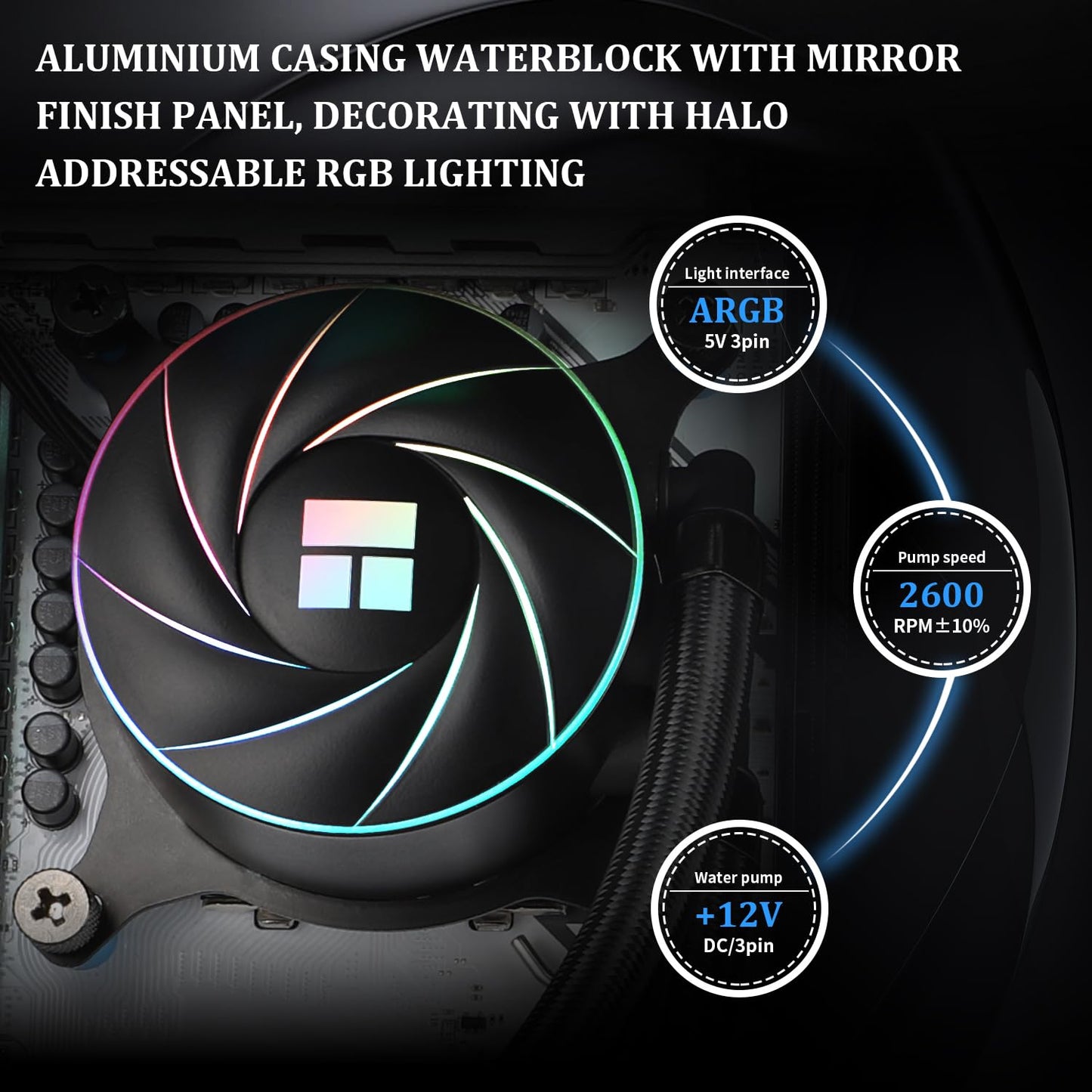 Thermalright Aqua Elite 360 ARGB Liquid CPU Cooler, 360 AIO Cooling Row Size, 3 x 120mm PWM Fans, Computer CPU Cooler,for AMD:AM4/AM5, Intel
