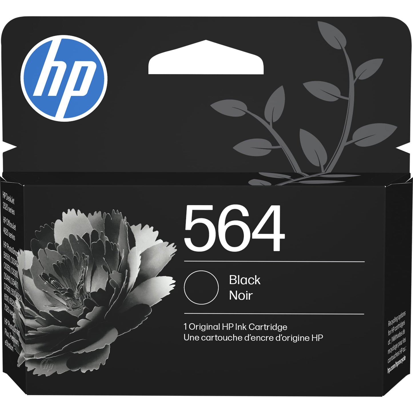 HP 564 Black Ink Cartridge | Works with DeskJet 3500; OfficeJet 4620; PhotoSmart B8550, C6300, D5400, D7560, 5510, 5520, 6510, 6520, 7510, 7520, Plus