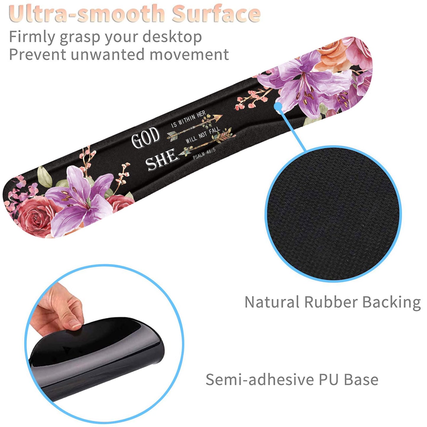 Keyboard Wrist Rest and Mouse Pad Wrist Support Set with Coasters,Ergonomic Gaming Mousepad for Home Office Working Studying Easy Typing & Pain