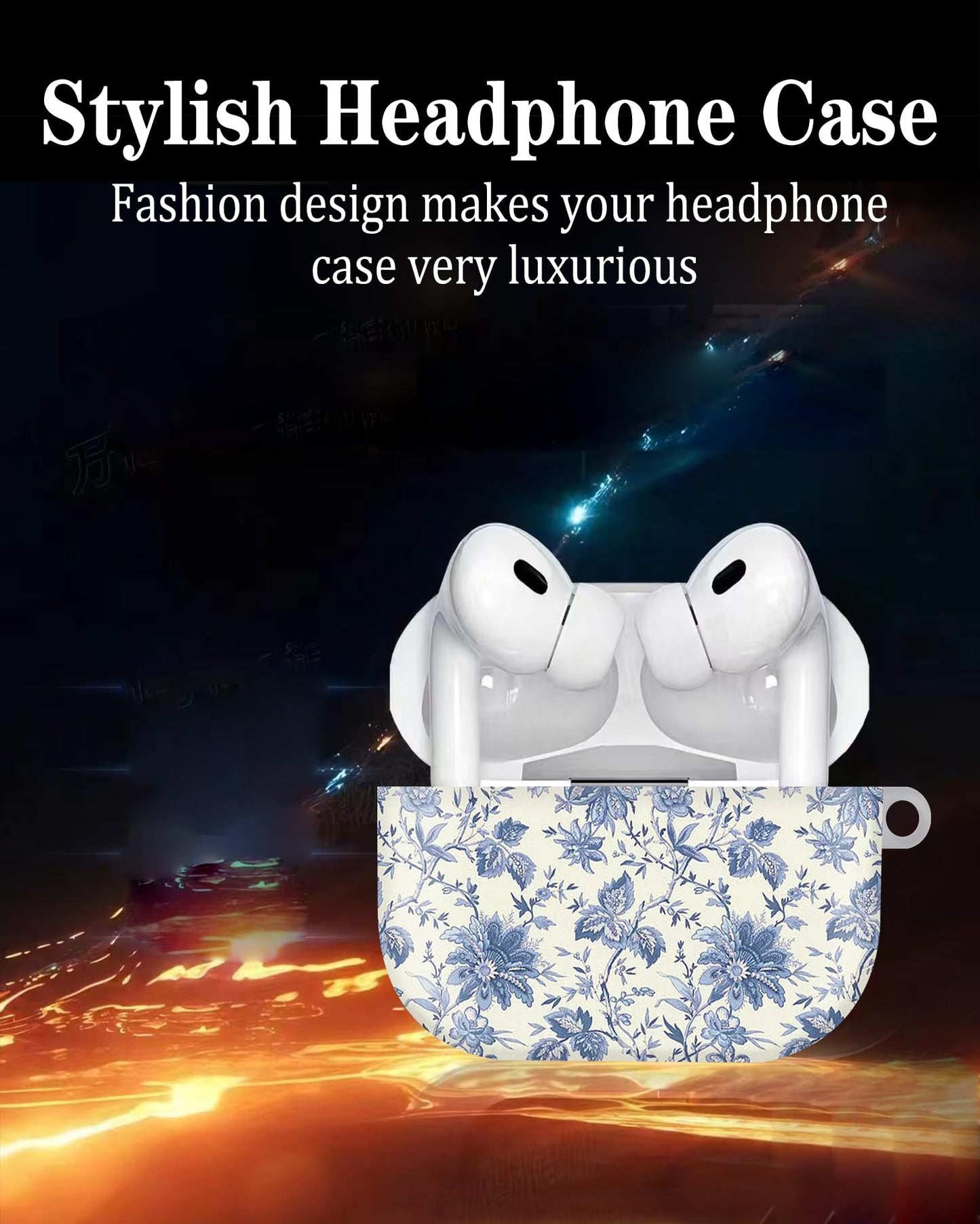 Compatible with AirPod Pro 2nd//1st Generation Case Cover with Gold Keychain,Full Protective Shockproof Wireless Headphone Case for Airpod Pro
