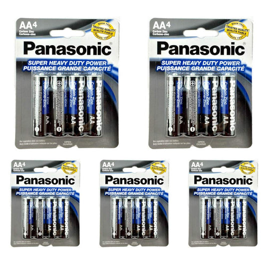 Panasonic 20pc AA Batteries Super Heavy Duty Power Carbon Zinc Double A Battery 1.5v