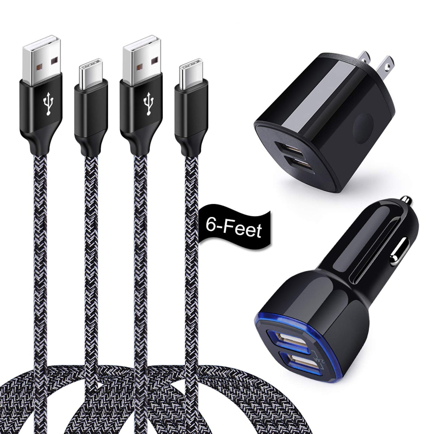 USB Type C Charger Fast Charging Compatible for Moto One 5G/5G UW/5G Ace/5G UW Ace/G Stylus/G Play/G Power/G6/G7 Power/Z4, Dual USB Wall Charger USB C