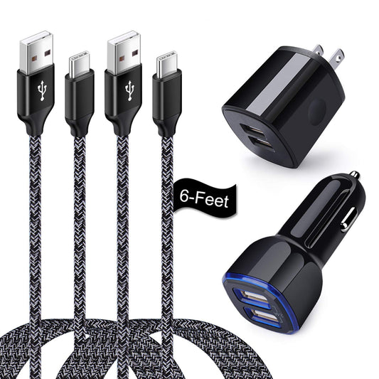 USB Type C Charger Fast Charging Compatible for Moto One 5G/5G UW/5G Ace/5G UW Ace/G Stylus/G Play/G Power/G6/G7 Power/Z4, Dual USB Wall Charger USB C