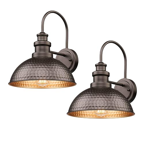 Outdoor Barn Light Fixture, 11.5” Farmhouse Exterior Wall Sconce, Industrial Wall Mount Porch Light, Weather Resistant Outside Lighting for Patio