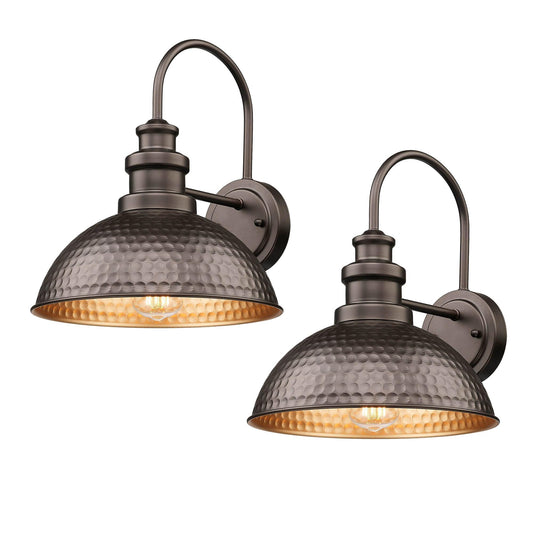 Outdoor Barn Light Fixture, 11.5” Farmhouse Exterior Wall Sconce, Industrial Wall Mount Porch Light, Weather Resistant Outside Lighting for Patio