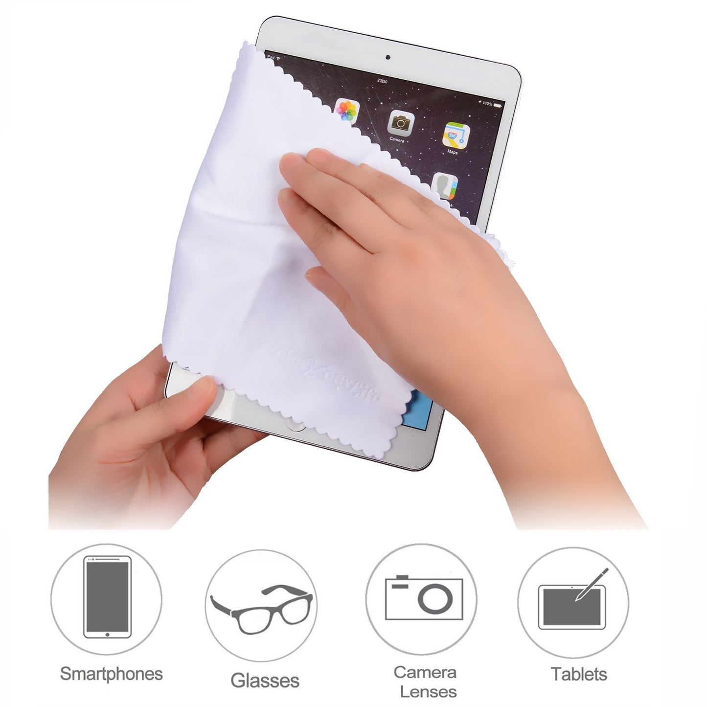 ColorYourLife 20-Pack Microfiber Cleaning Cloths for Smart Phones, Laptops, Tablets, Computer, Lenses, LCD Monitor, TV, Camera, Eyeglasses, Optics Etc