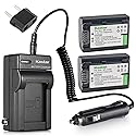 Kastar Battery 2 Pack + Charger for Sony NP-FV30 NP-FV40 NP-FV50 & Sony Handycam HDR-CX380 430V 900 580V 760V HDR-PJ540 650V HDR-PV710V 790V 810