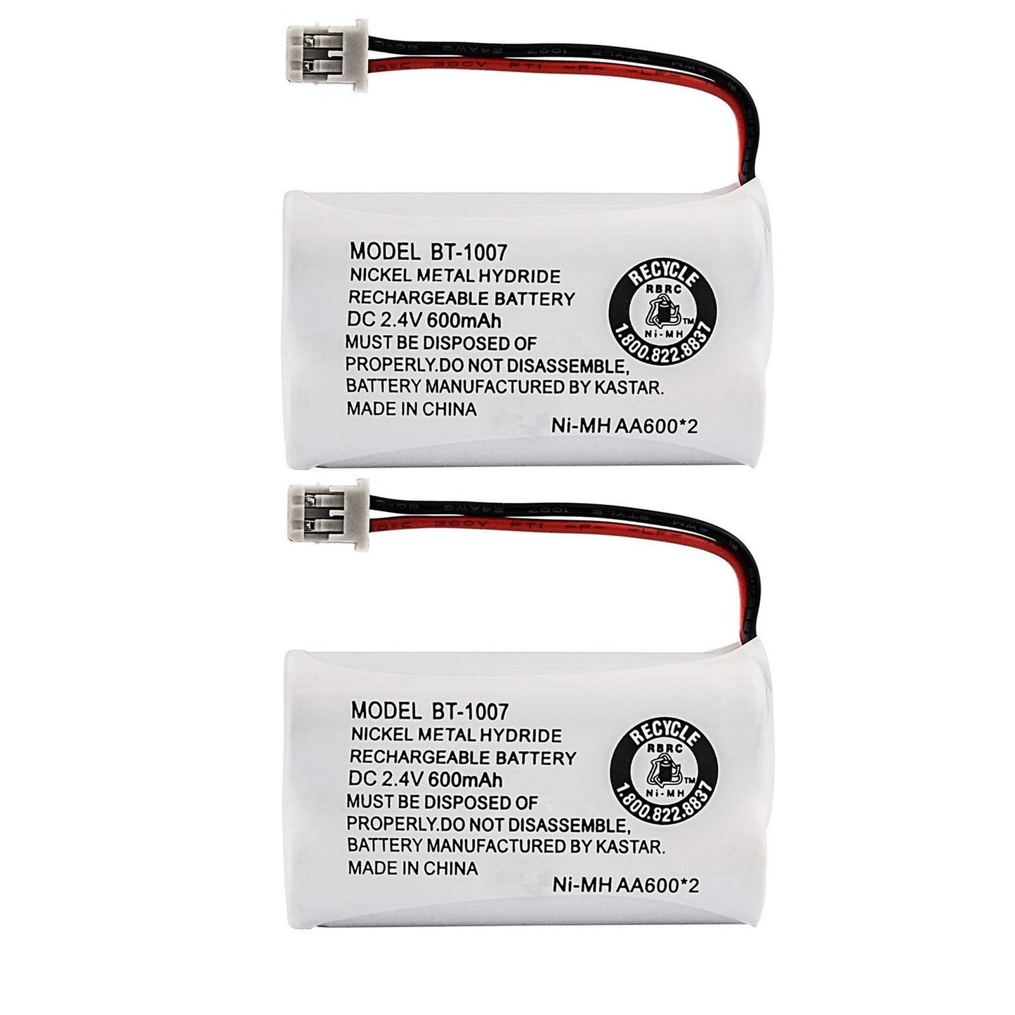 New! Genuine Uniden BBTY0651101 BT-1007 NiMH 600mAh DC 2.4V Rechargeable Cordless Telephone Battery (2-Pack)