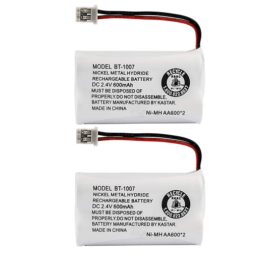 New! Genuine Uniden BBTY0651101 BT-1007 NiMH 600mAh DC 2.4V Rechargeable Cordless Telephone Battery (2-Pack)