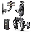 ULANZI Super Clamp Camera Clamp Mount Monitor 360° Ballhead Magic Arm Double Ball Head Adapter with 1/4"-20 & 3/8"-16 Thread ST-07 Phone Tripod Mount