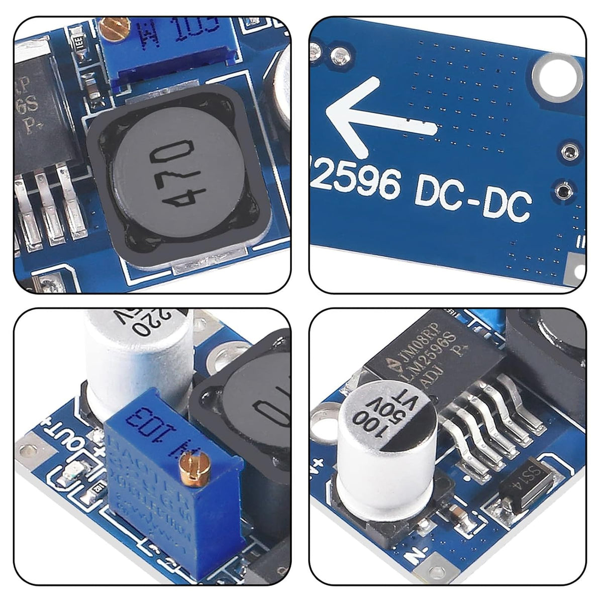 YIOVVOM 10 Pieces Adjustable LM2596S DC-DC Buck Module Converter High Efficiency Voltage Regulator 3.0-40V to 1.5-35V Buck Converter Adjustable Power…