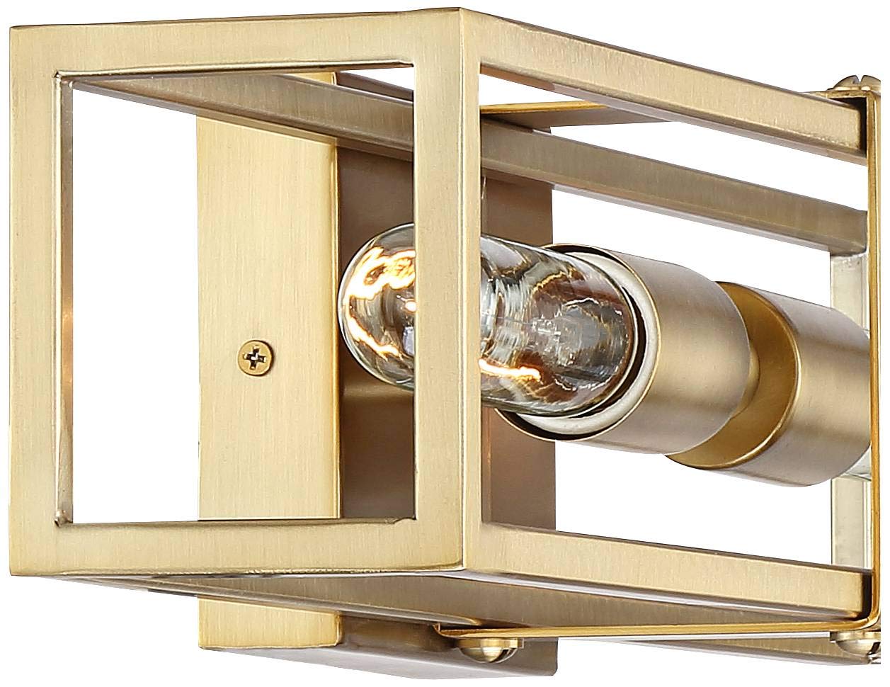 Possini Euro Design Fabrian Modern Wall Sconce Lighting Warm Brass Hardwired 18 3/4" High 2-Light Fixture Rectangular Open Frame for Bedroom Bathroom