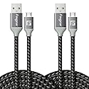 Fasgear Micro USB Cable 10ft 2 Pack 2.4A Fast Charging Android Phone Charger Cord Braided Micro-B 2.0 Cable Compatible for PS4 X-Box One