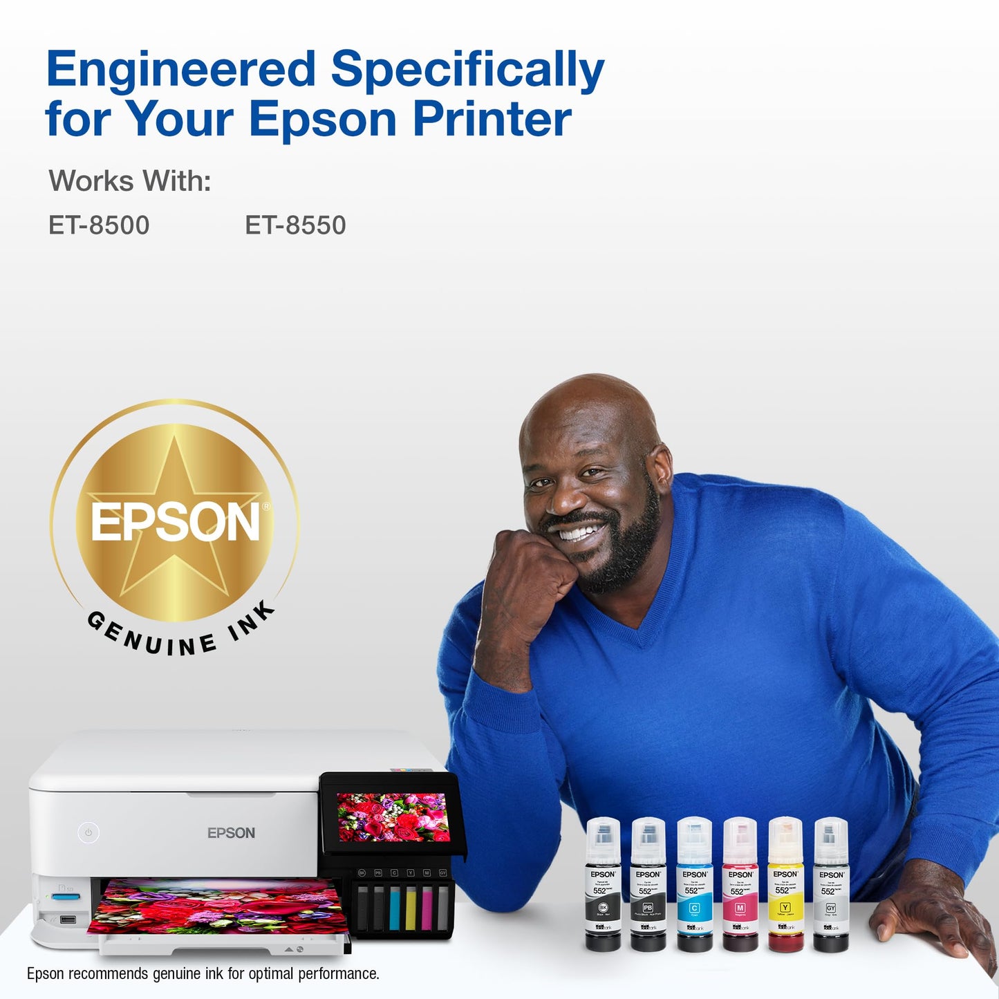 Epson 552 EcoTank Ink Ultra-high Capacity Bottle Gray (T552520-S) Works with ET-8500, 8550