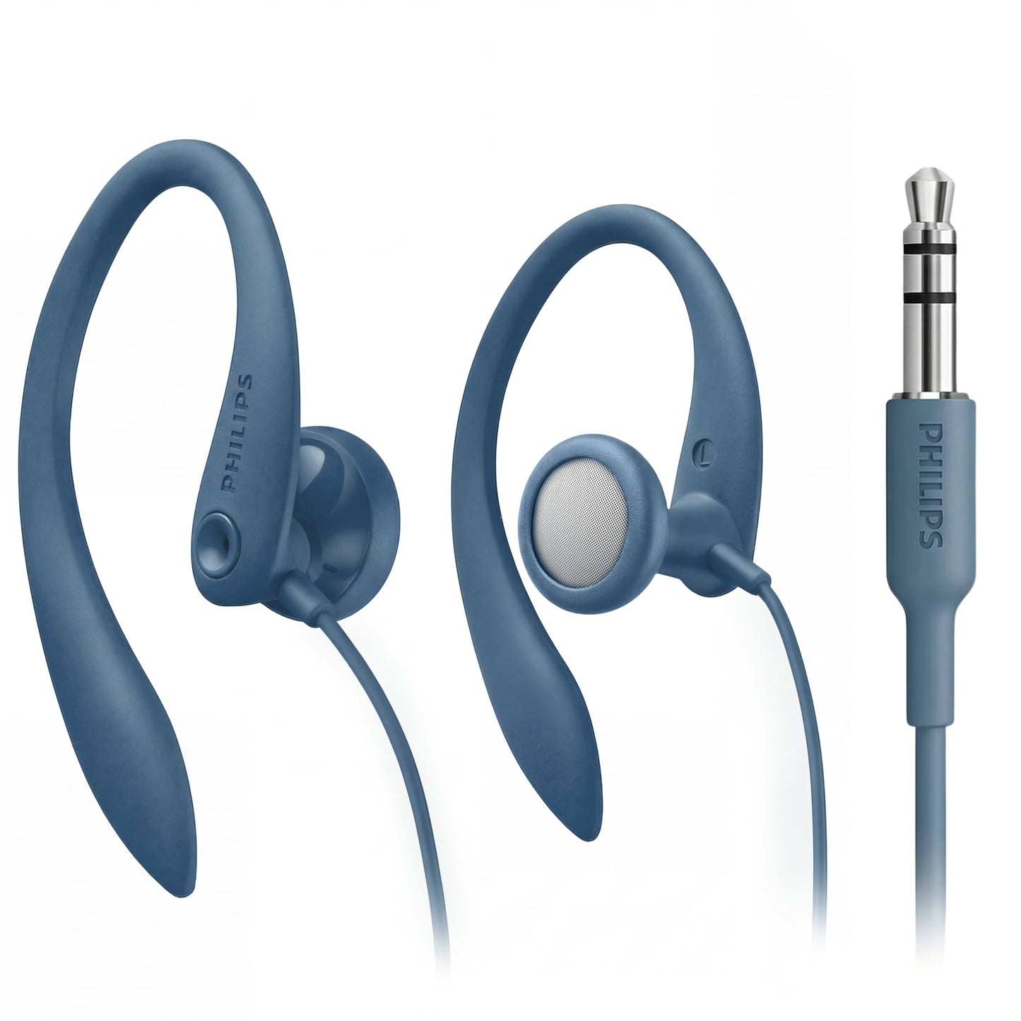 Philips SHS3200BL Flexible Earhook Headphones, Blue