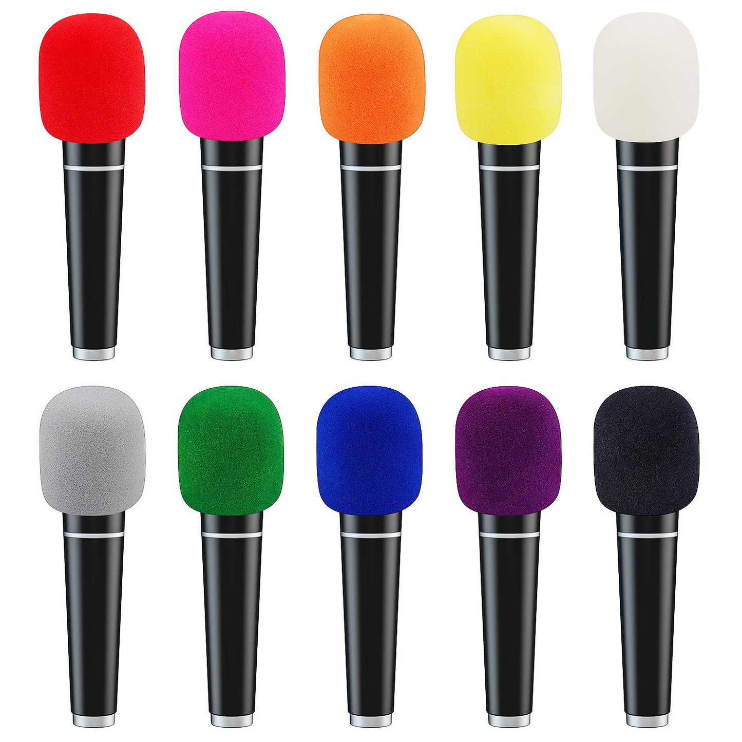 Augshy Microphone Covers Foam,20 Pack Thick Handheld Stage Microphone Windscreen Microphone Cover Foam Karaoke DJ Microphone Covers Disposable(10