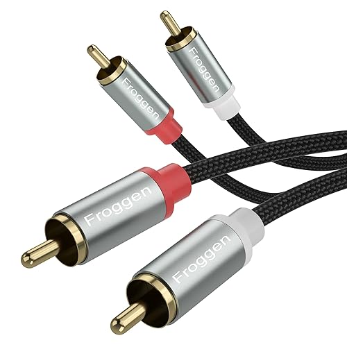 RCA Phono Cable 2 Male to 2 Male RCA Cable 10.3 Feet [24K Gold Plated, Copper Core] 2 RCA Plug to 2 RCA Plug for Home Theater, HDTV, Amplifiers, Hi-Fi