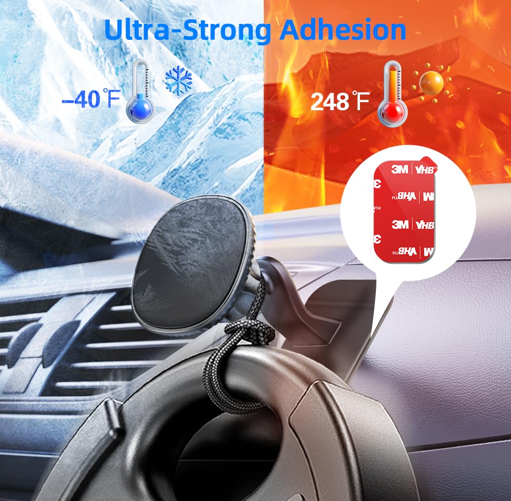 volport 5 Pack Rectangle Heat Resistance Double Side Tape 3M VHB Sticker Pads Sticky Adhesive Replacement for Magnetic Dashboard Car Mount Holder Base