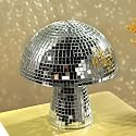 Mushroom Disco Ball Creative Silver Freestanding Mushroom Shape Disco Ball,Reflective Sliver Mirror Glitter Lights for Party, Bedroom,Stage