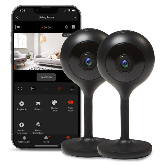 Geeni Look 1080p Indoor Security Camera - 2-Pack Full HD WiFi Indoor Camera with 2-Way Audio, Motion Detection, & Night Vision - Support for Alexa